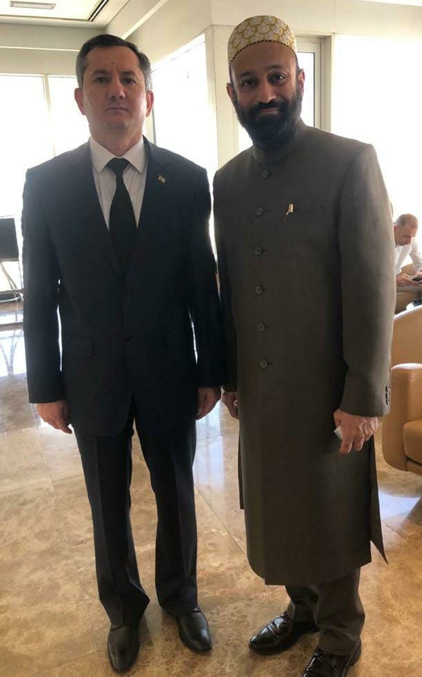 Dr. Mustafa Saasa with H.E. Serdarmammet Saparmammedovich Garajaev - Ambassador Extraordinary and Plenipotentiary of Turkmenistan to UAE